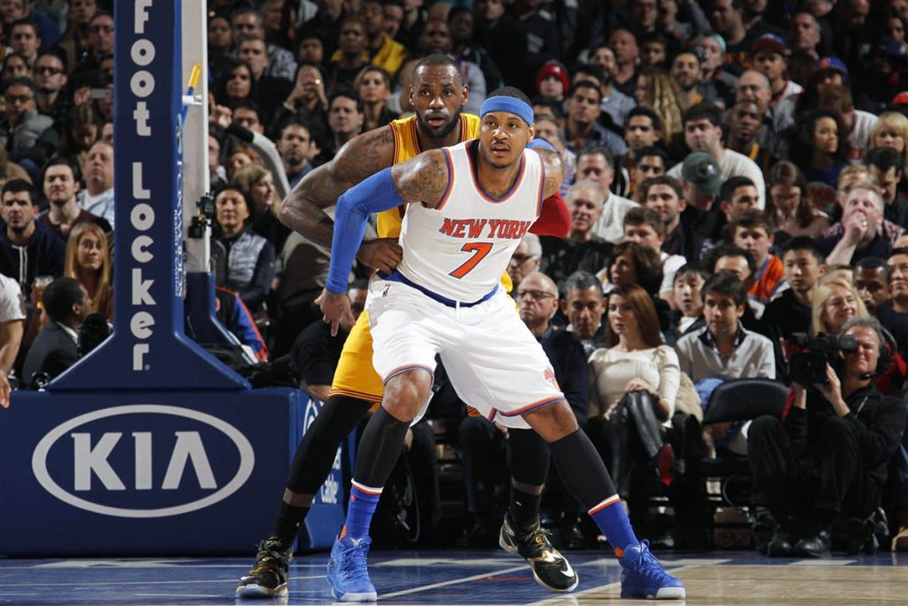 March 26, 2015: Melo and the Knicks battle LeBron and the Cavs at The Garden. (Credit: MSG Photos)