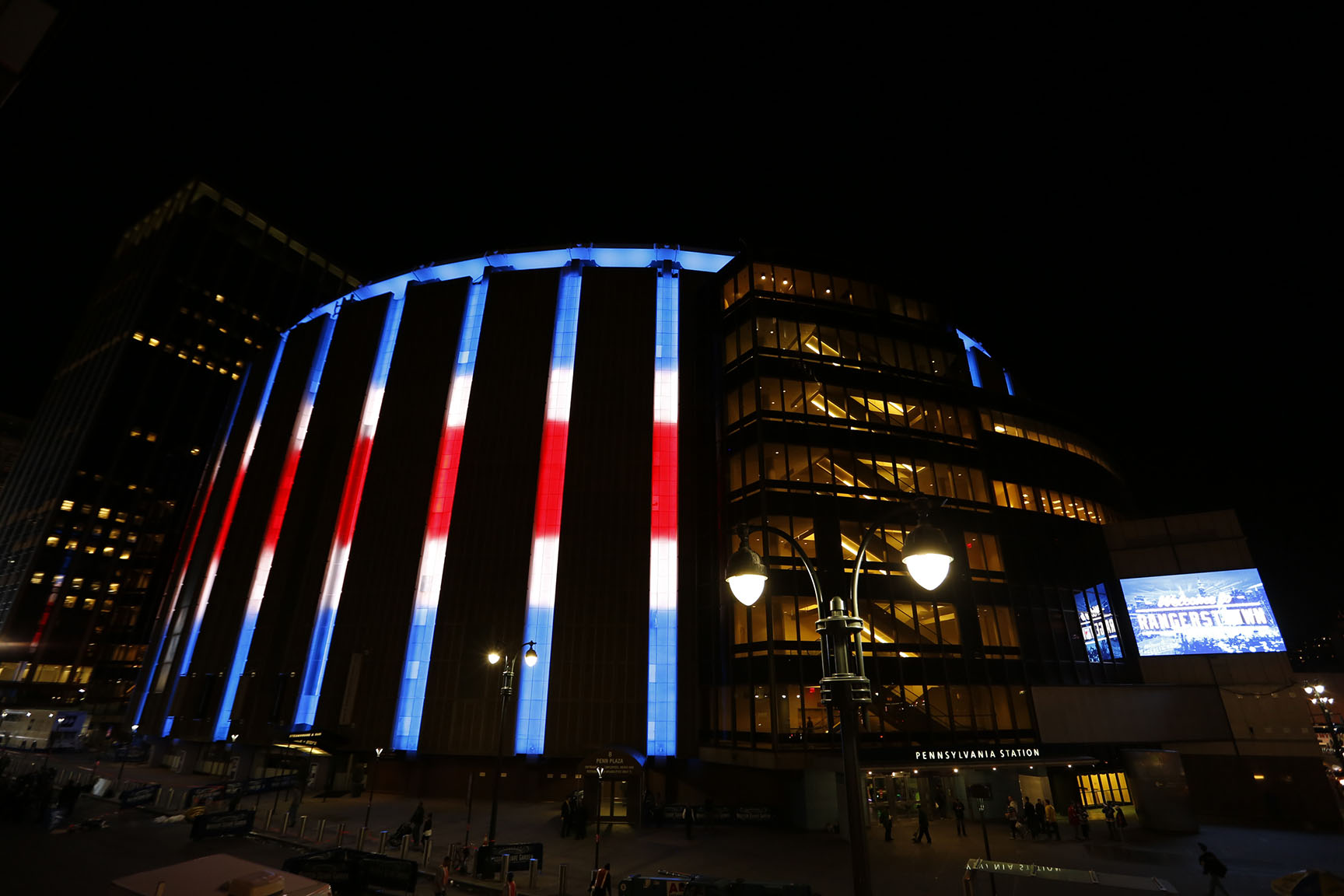 October 12, 2014: The New York Rangers face The Toronto Maple Leafs during their home opener game at Madison Square Garden in New York City.