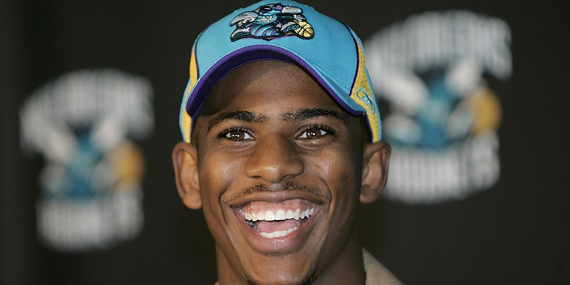 New Orleans Hornets selected guard Chris Paul of Wake Forest with the fourth overall pick in the NBA draft Wednesday June 29, 2005. (AP Photo/Bill Haber)