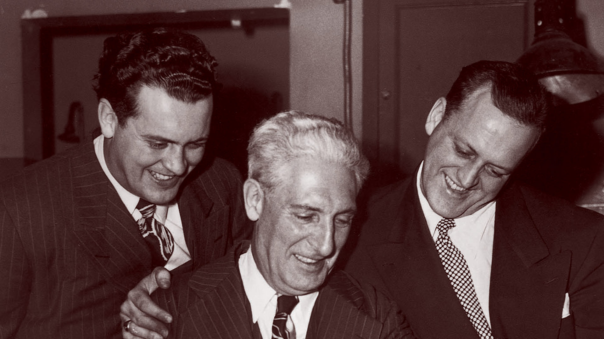 Right to Left: Lester Patrick, Lynn Patrick, Muzz Patrick.