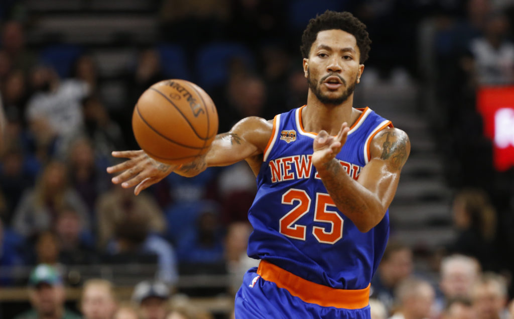 Knicks Derrick Rose Road Stock 123116