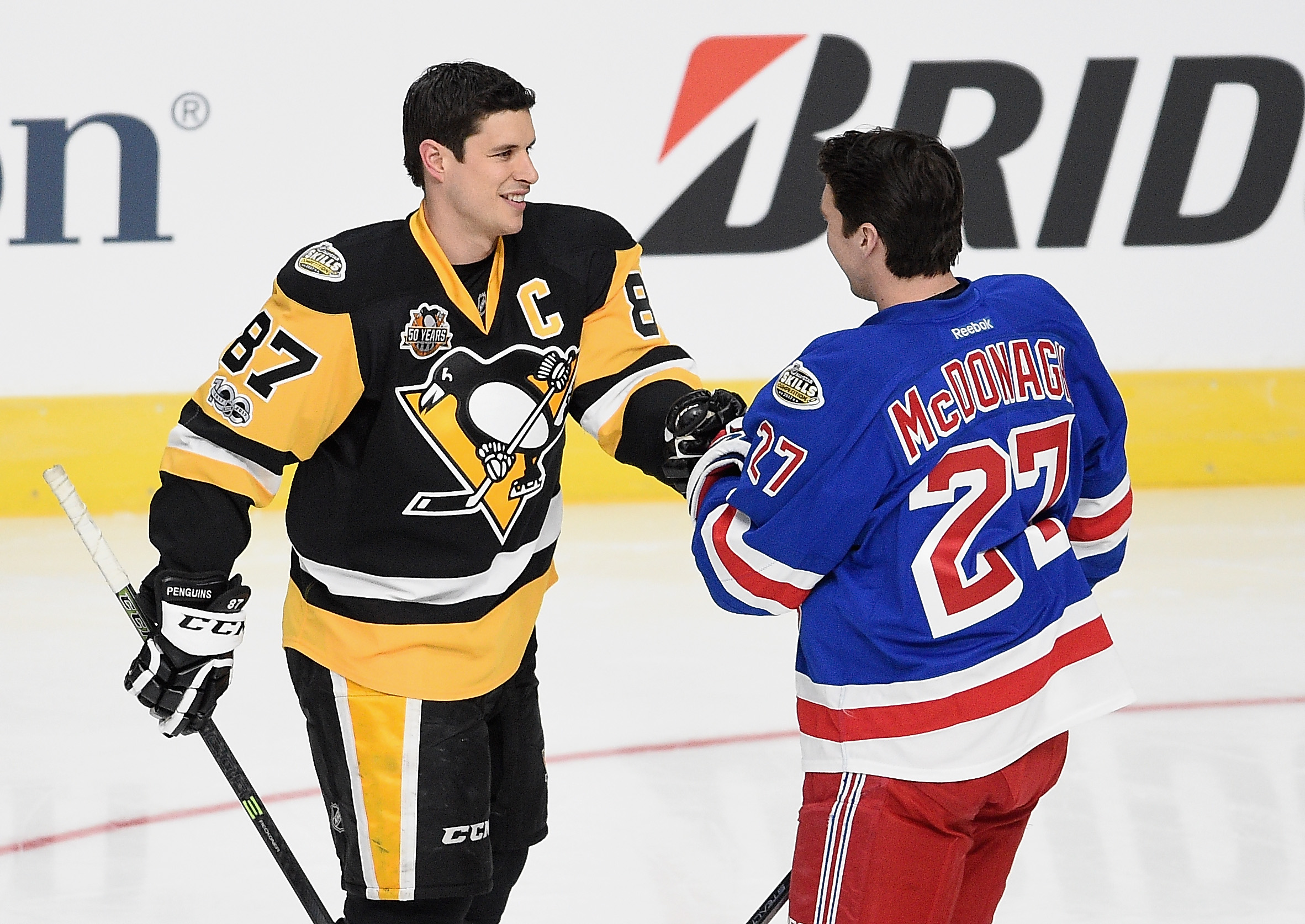 2017 NHL All-Star Rangers McDonagh Penguins Crosby 012817 Getty