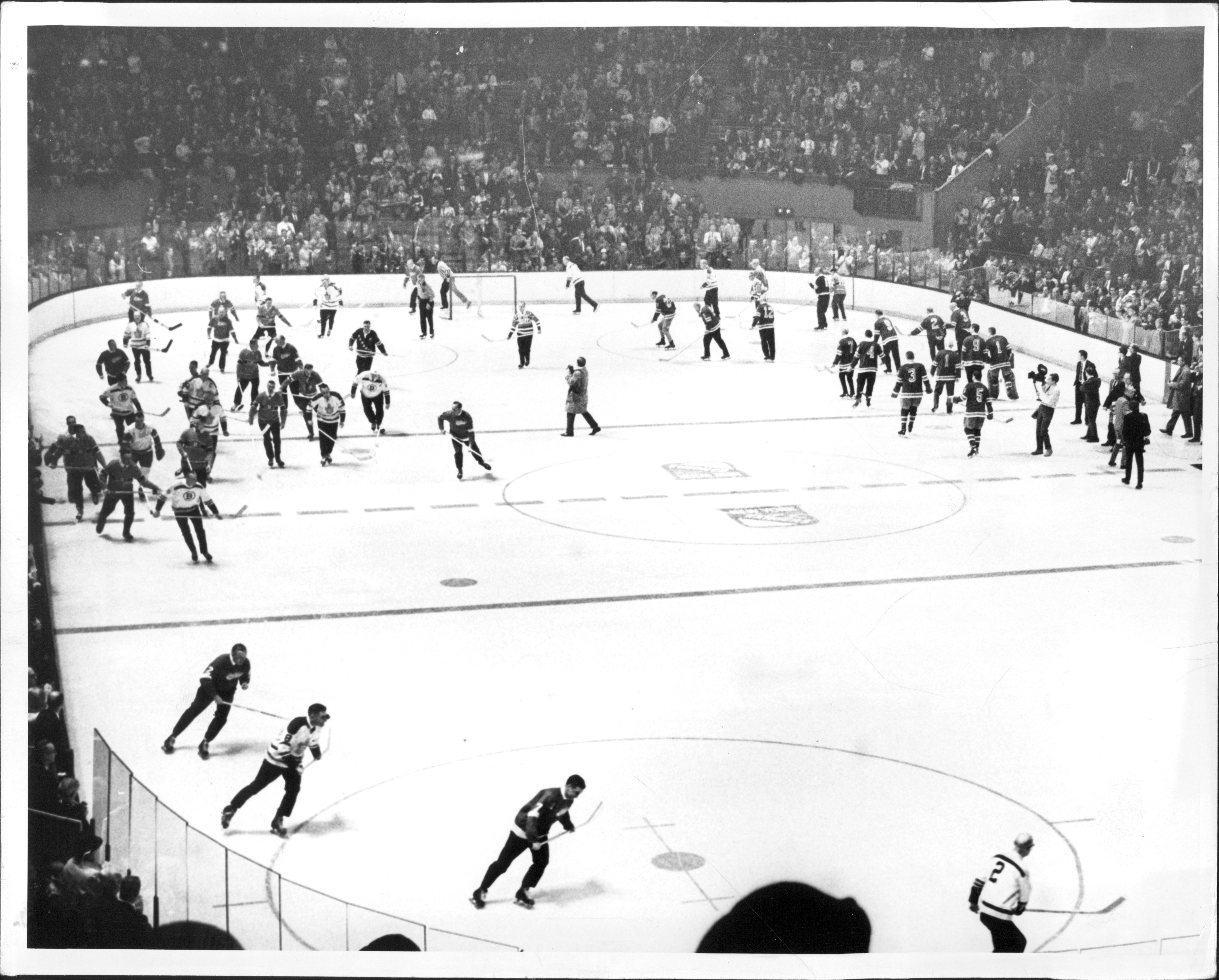 Nostalgia ruled the Old Garden yesterday as the greats of hockey past came to say goodbye. If you look closely, you might see thing Johnson, the Cook brothers, Maurice Richard. February 12, 1968. (Photo by William N. Jacobellis/New York Post Archives / (c) NYP Holdings, Inc. via Getty Images)