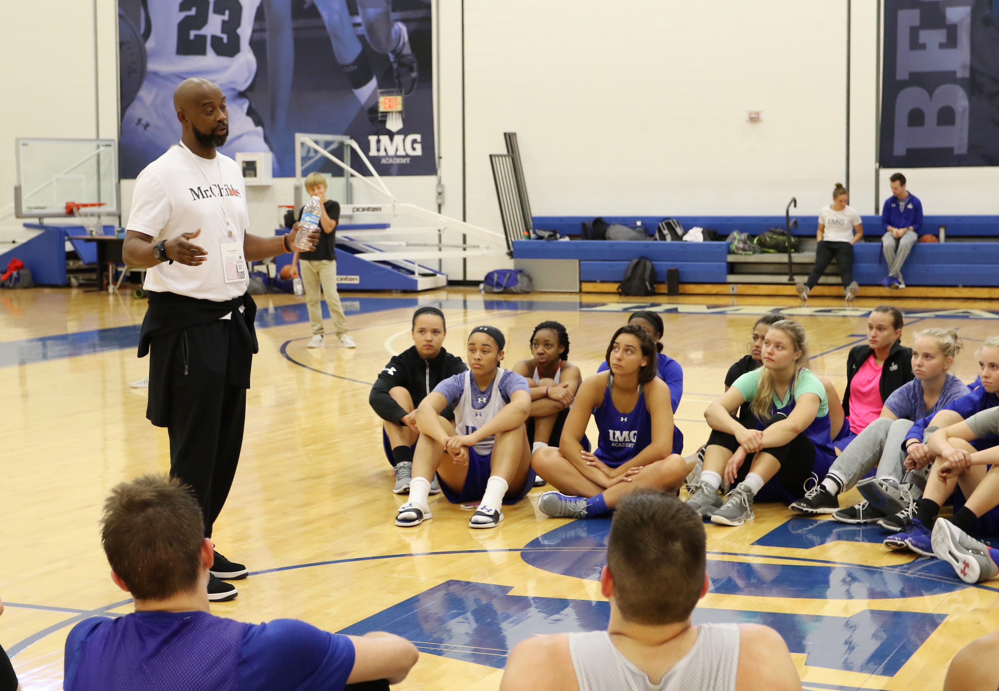 SARASOTA, FL - APRIL 07: Former NBA Basketball player, Kenny Anderson, star of the film 'Mr. Chibbs' visits the IMG Academy during the 2017 Sarasota Film Festival on April 7, 2017 in Sarasota, Florida. (Photo by John Parra/Getty Images for Sarasota Film Festival)