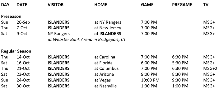 Full 2021 Regular & Preseason Dates Announced